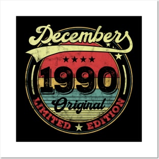 December 1990 Birthday Vintage Limited Edition Posters and Art